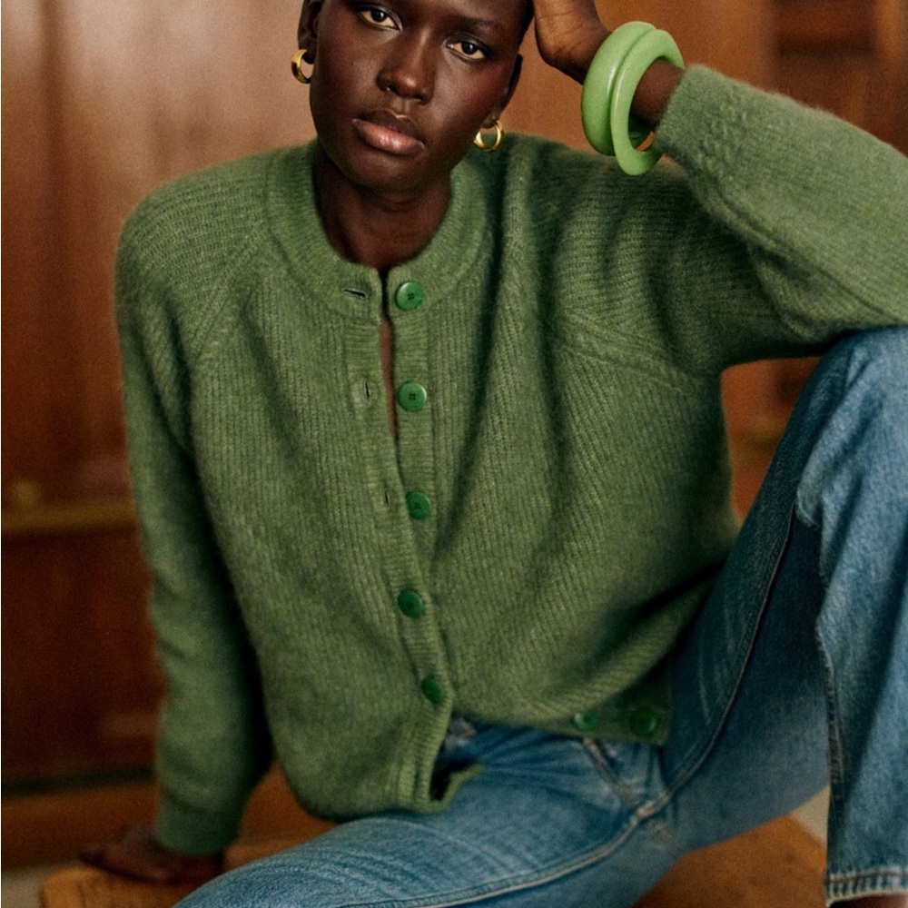 Sezane Laurel Green Othello Cardigan